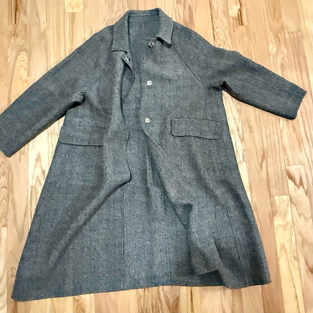 Elegant Women’s Tweed Long Wool Coat Size L